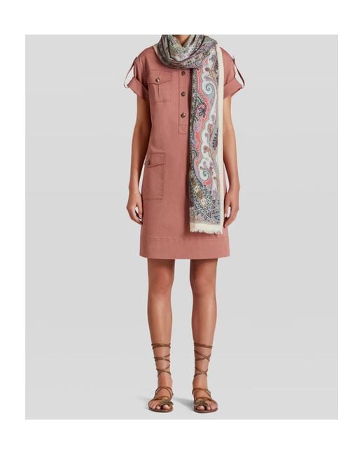 Etro Natural Paisley Fringed Scarf