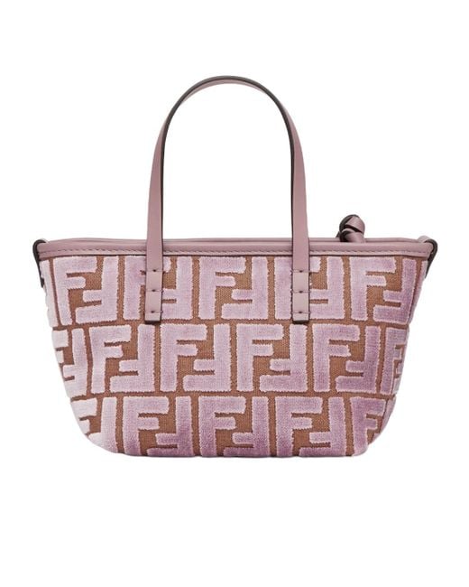 Fendi Pink Roll Monogram Mini Tote Bag