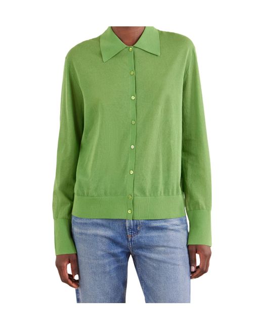 FRAME Green Long-Sleeved Blended Cardigan