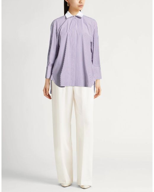 Max Mara Purple Striped Long Shirt