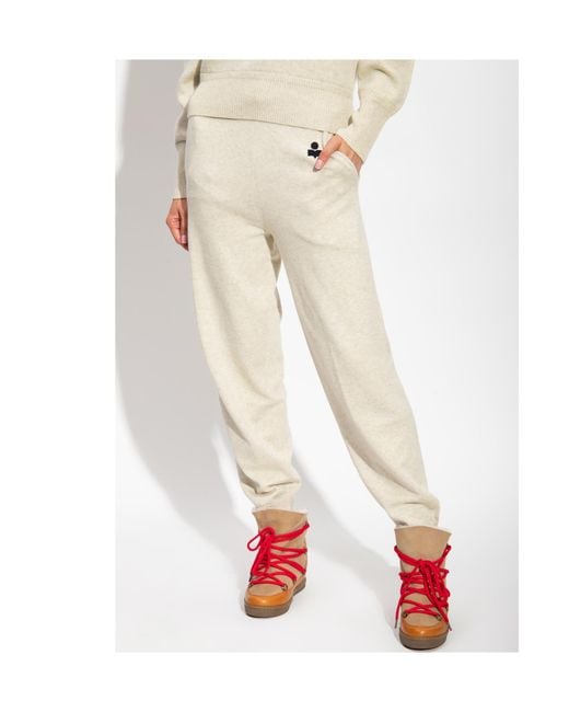Isabel Marant White Kira Drawstring Knitted Trousers