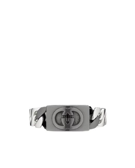 Gucci White Interlocking Band Ring