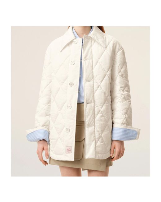 AMI White Padded Buttoned Jacket for men