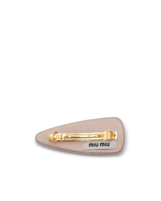 Miu Miu Pink Patent Leather Hair Clip