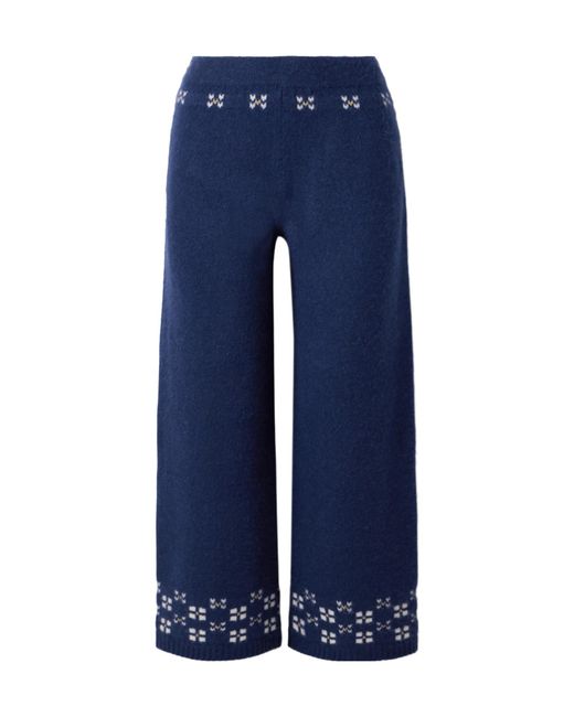 Calle Del Mar Blue Wide-Leg Casual Pants