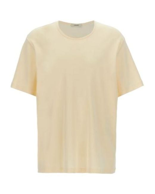 Lemaire Natural Crewneck Straight Hem T-Shirt for men