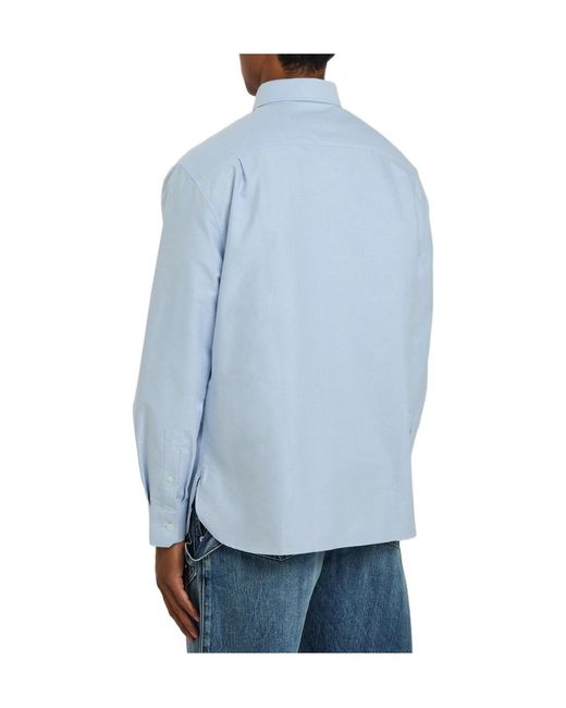 J.W. Anderson Blue Logo-Embroidered Cotton Shirt for men