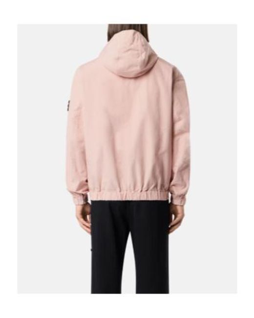 Stone Island Pink Comfort-Fit Hooded Overshirt With Zip Pockets for men