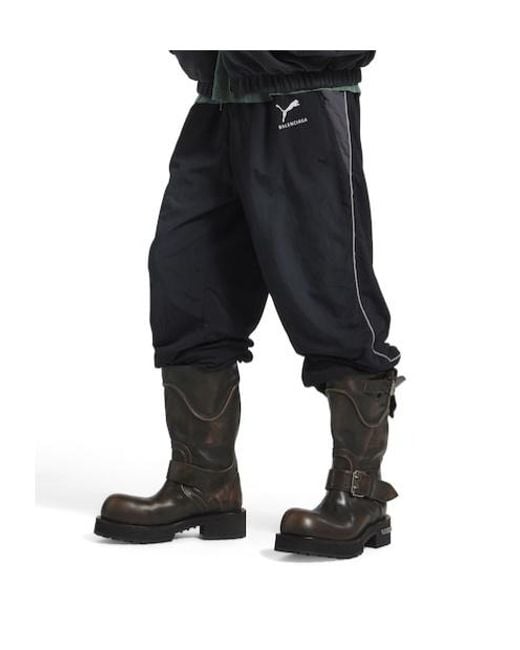 Balenciaga Black Venom Buckled-Strap Boots for men