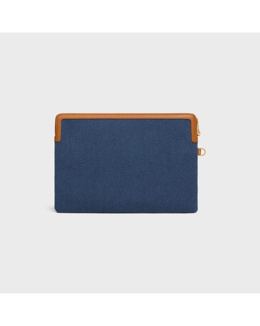 Céline Blue Small Pouch With Strap Cuir Triomphe