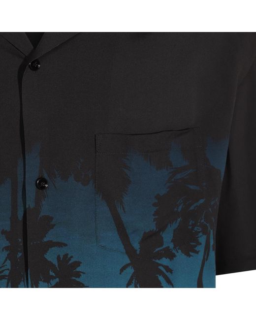 Céline Black Hawaiian Shirt for men
