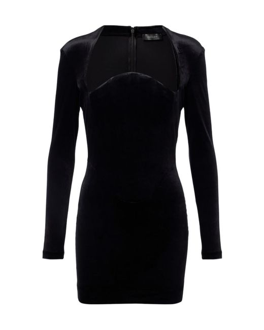 Mugler Black Velvet Bustier Dress
