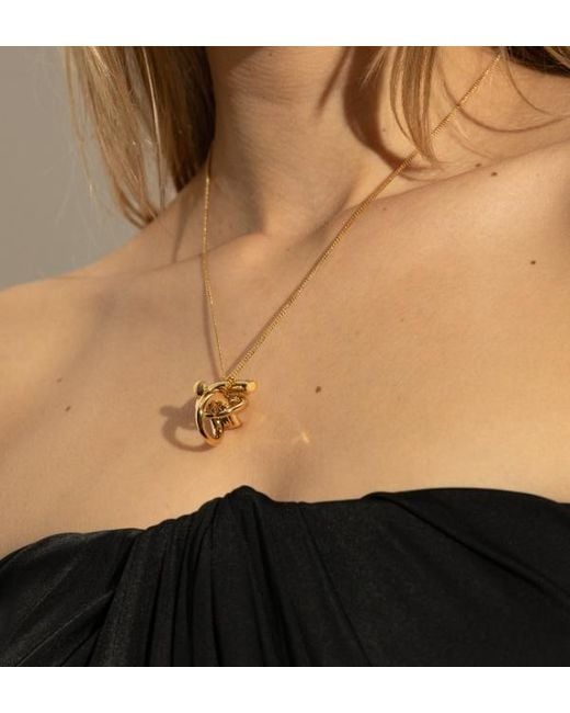 Ferragamo White Ferragamo Gancini Pendant Necklace