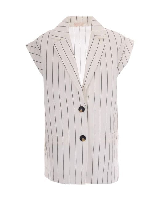 Liu Jo White Single-Breasted Waistcoat