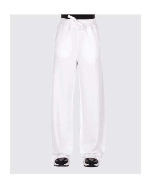 Dondup White Fleece Drawstring Pants
