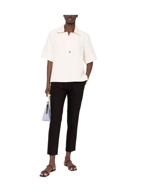 Brunello Cucinelli Black Cropped Pleated Trousers