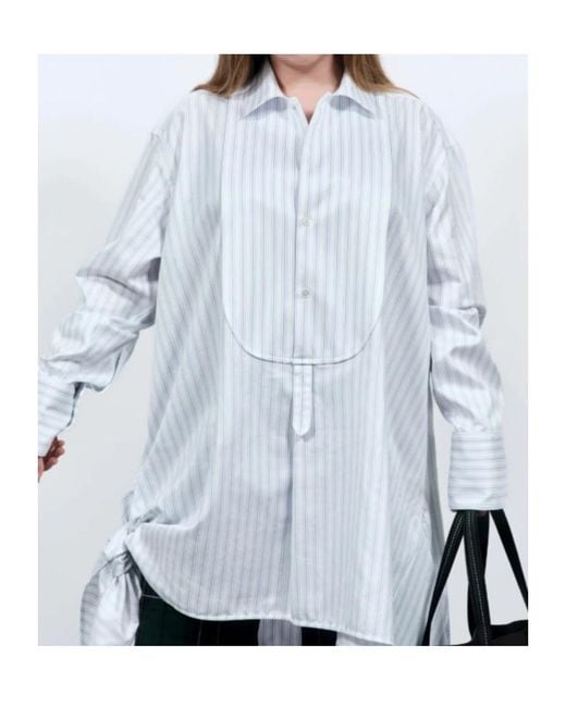 J.W. Anderson White Jw Anderson Side Knot Shirt Dress