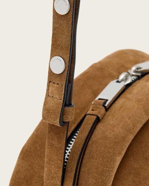 AllSaints Metallic Zippered Shoulder Bag