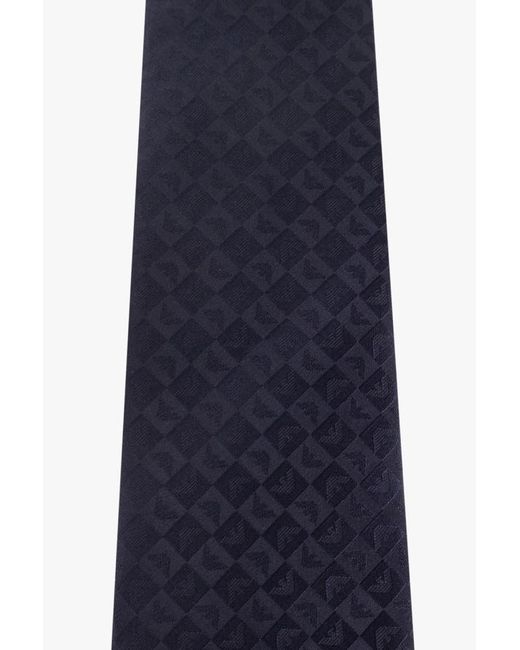 Emporio Armani Blue Jacquard Pattern Pointed Tip Tie for men