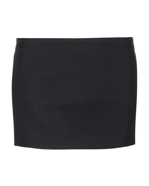 Khaite Black Jett Low-Rise Mini Skirt