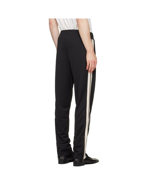 Palm Angels Black Logo Patch Elastic Waist Track Pants for men