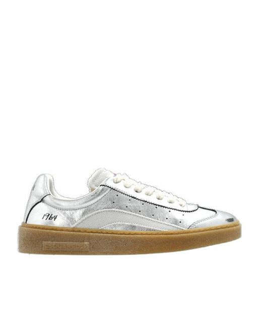 DSquared² White Rider Lace-Up Sneakers