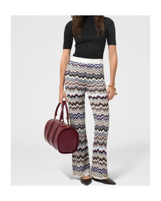 Missoni White Zigzag-Knit Trousers