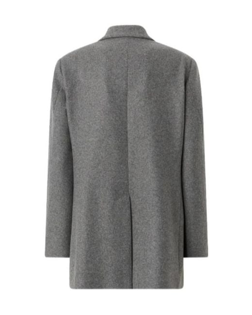 Pinko Gray Double-Breasted Tailored Blazer
