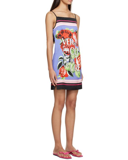 Versace Jeans Red Graphic-Print Sleeveless Mini Dress