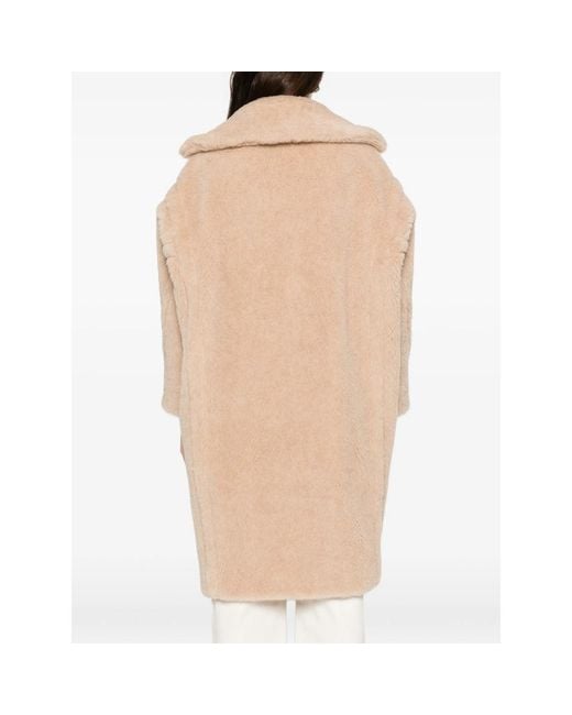 Max Mara Natural Tedgirl Button-Up Long Coat