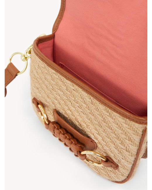 See By Chloé Brown Saddie Engraved-Logo Crossbody Bag
