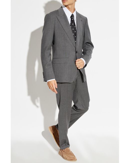 Dolce & Gabbana Gray Single Breasted Tailored Blazer for men