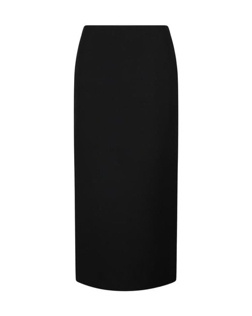 Valentino Black Crepe Couture Midi Skirt