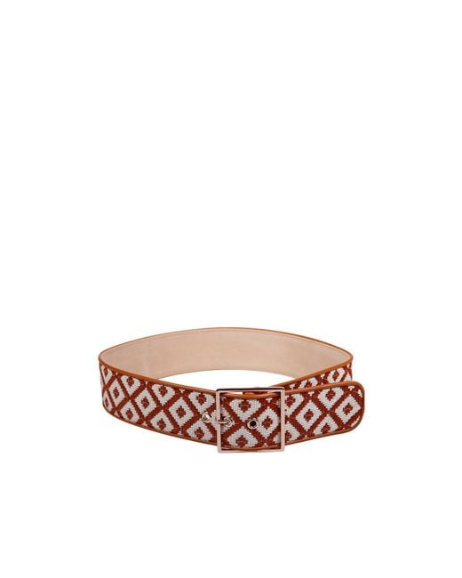 Max Mara White Palato Wide Patterned Belt