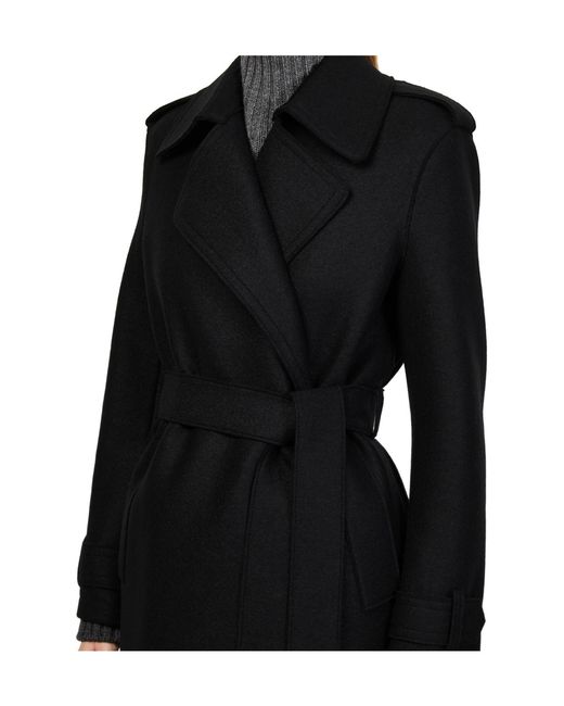 Harris Wharf London Black Belted Coat