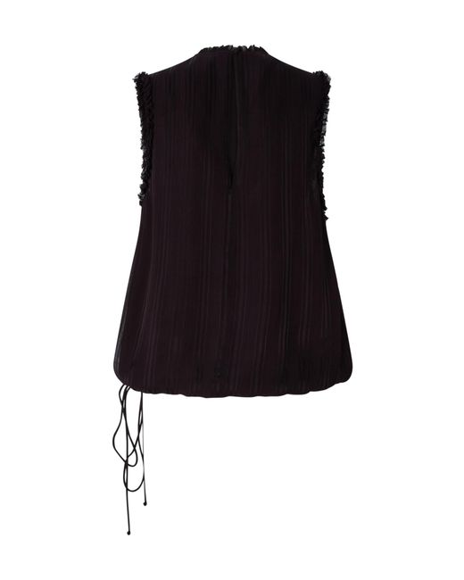 Pinko Black Ruffled Sleeveless Top