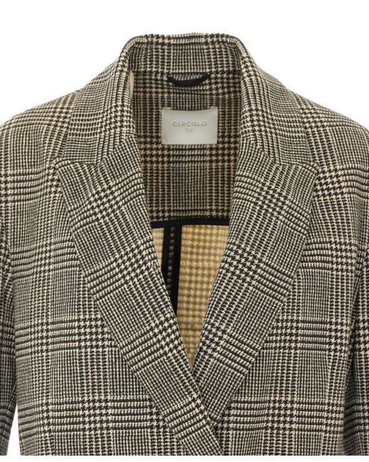 Circolo 1901 Gray Checked Casual Jacket
