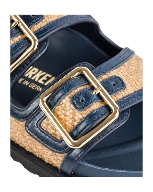Birkenstock Blue 1774 Arizona Raffia Sandals