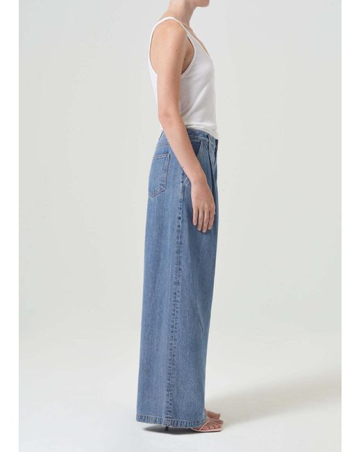 Agolde Blue Ellis Pleated Wide-Leg Jeans