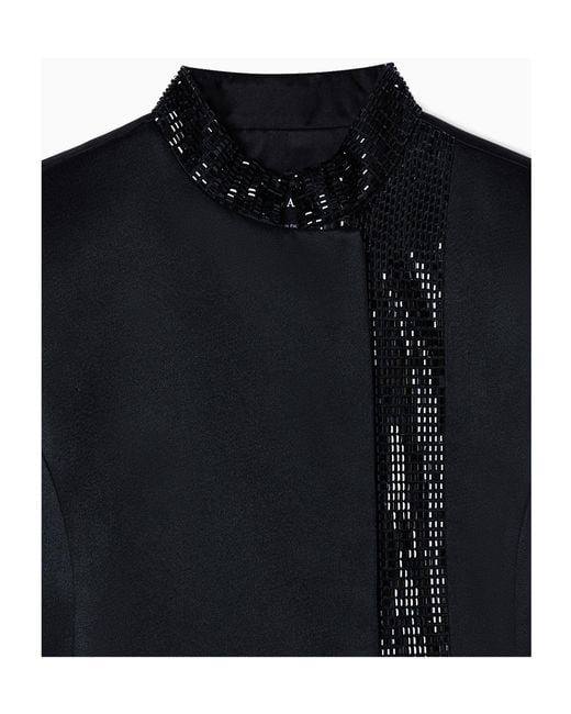 Giorgio Armani Blue Mandarin-Collar Jacket