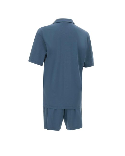Emporio Armani Blue Logo Pocket Short Pyjamas for men