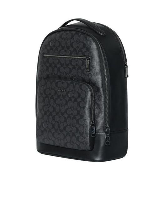 COACH Gray Zippered Backpack for men