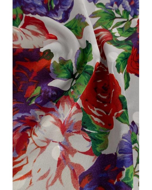 Moschino Red Floral Polka Dot Scarf for men