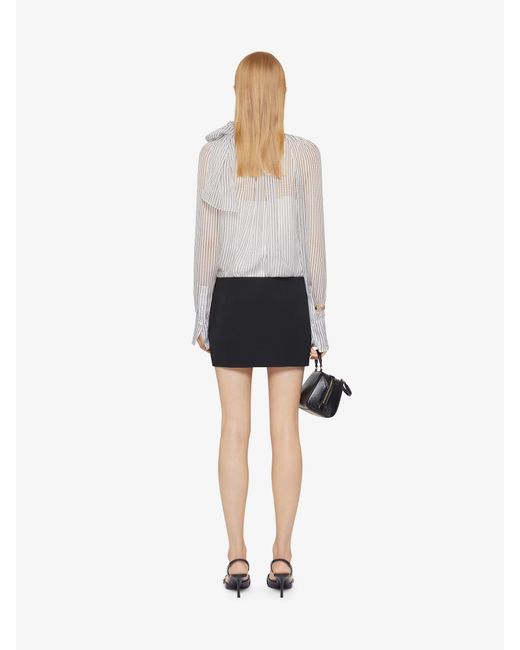 Givenchy Gray Polka Dots Printed High-Neck Blouse