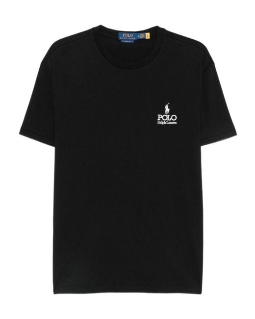 Polo Ralph Lauren Black Logo-Embroidered T-Shirt for men