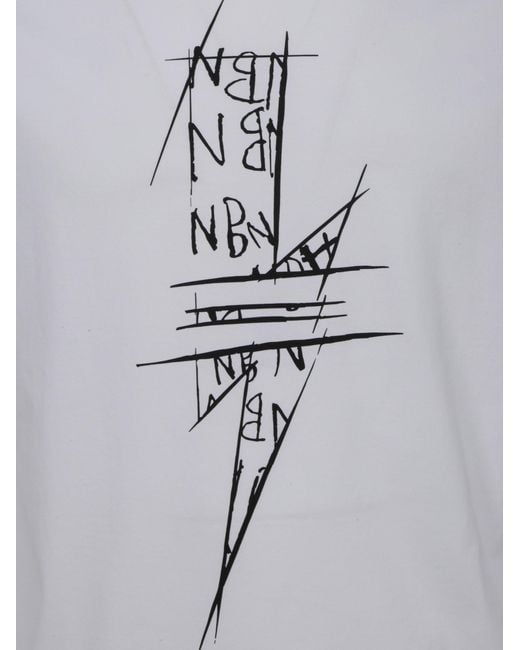 Neil Barrett White Item O-Neck Short-Sleeved T-Shirt for men