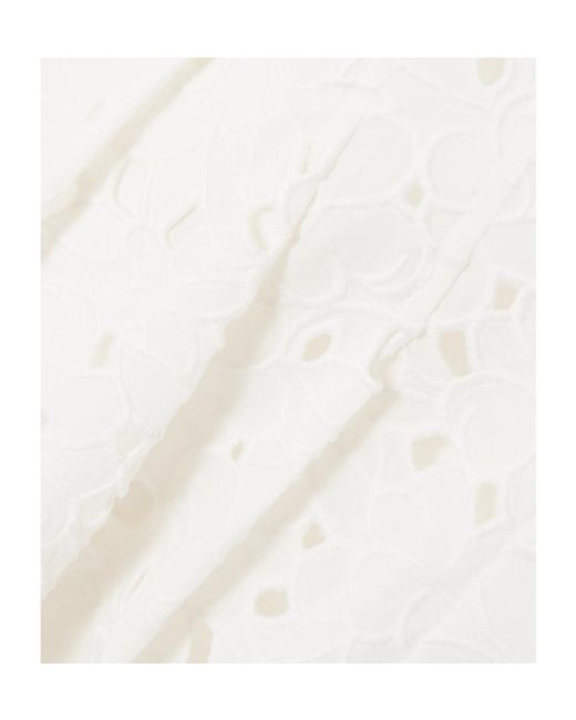 Jonathan Simkhai White Cleo Pleated Broderie Anglaise Mini Shirt Dress