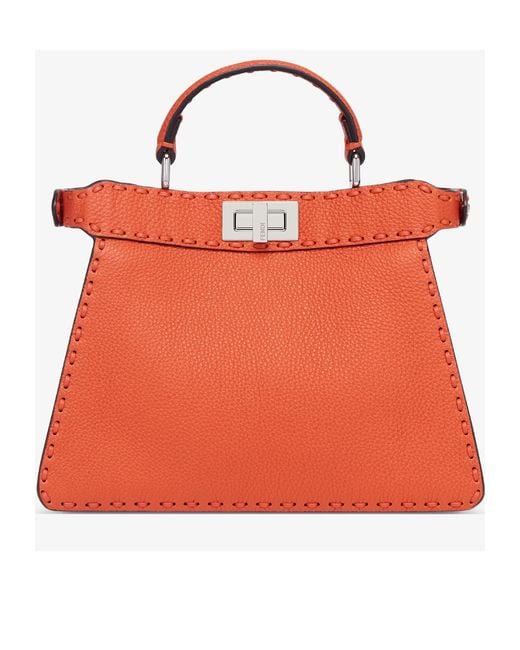 Fendi Orange Peekaboo Iseeu Small Tote Bag