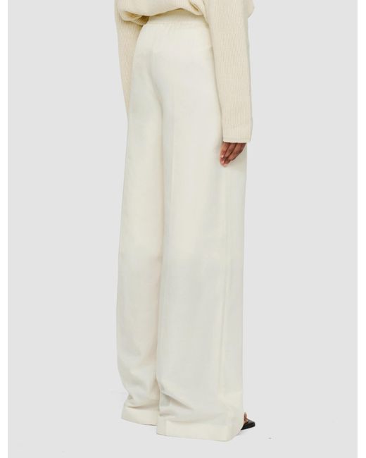 Joseph White Alanel Silk And Cotton-Blend Wide-Leg Pants