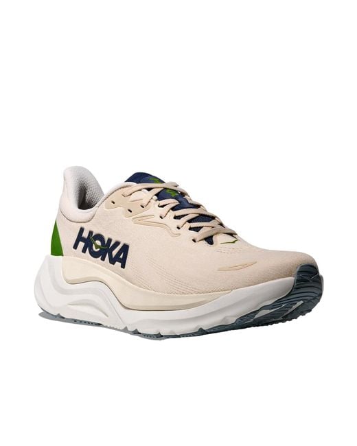 Hoka One One White Arahi 8 Birch Alabaster Sneakers for men